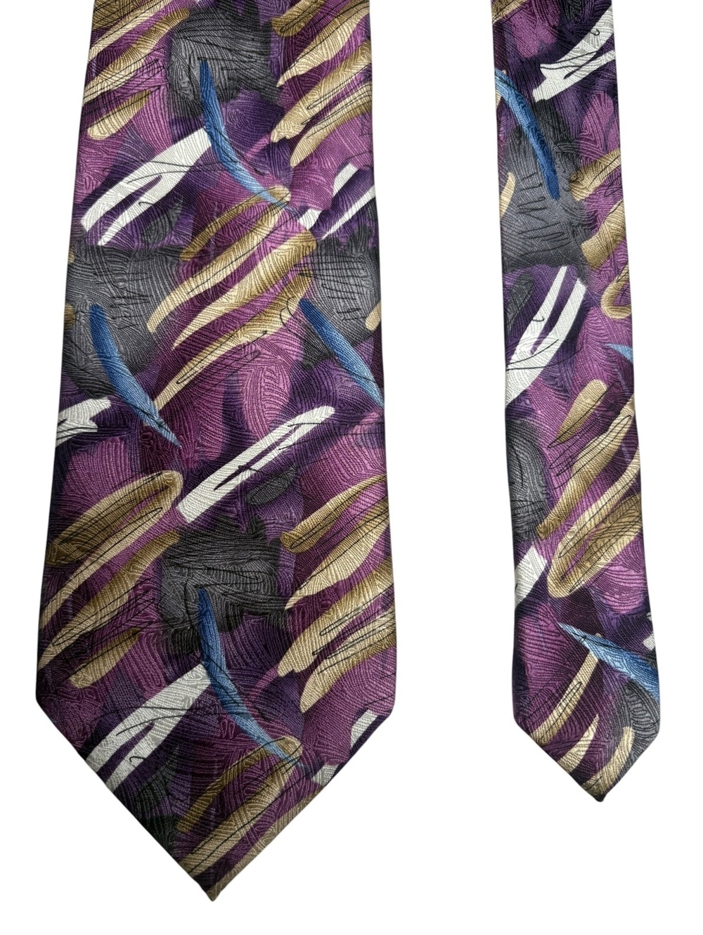 J. Garcia 100% Silk Zoot Purple Blue Abstract Men's Designer Tie